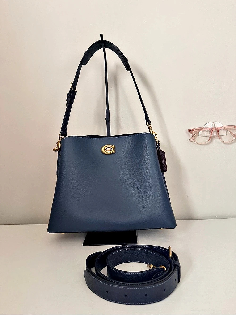Coach Willow Bucket Bag Blue Shoulder Bag with Strap